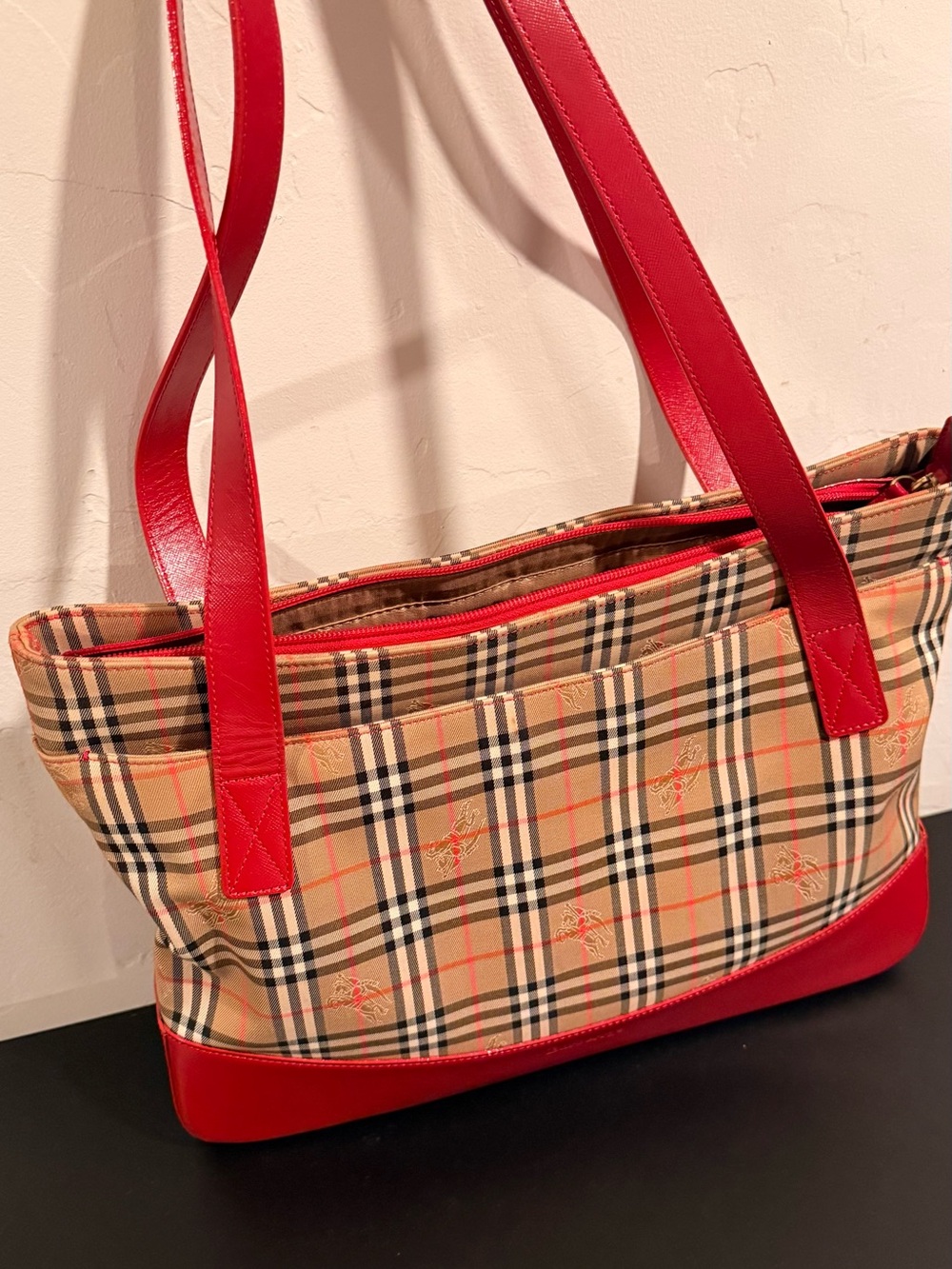 Burberrys Nova Check Tote Bag Canvas Beige Gold with Certificate of Authenticity - Picture 4 of 12